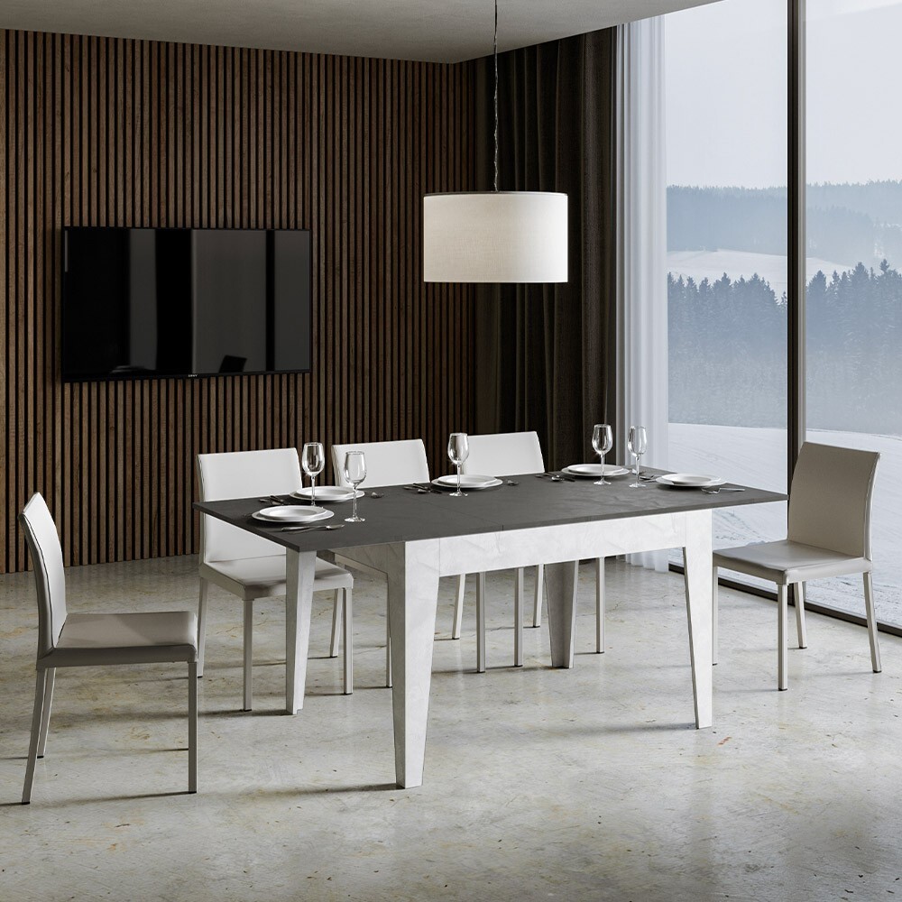 Mesa comedor extensible 90x120-180cm gris blanco Cico Mix BA