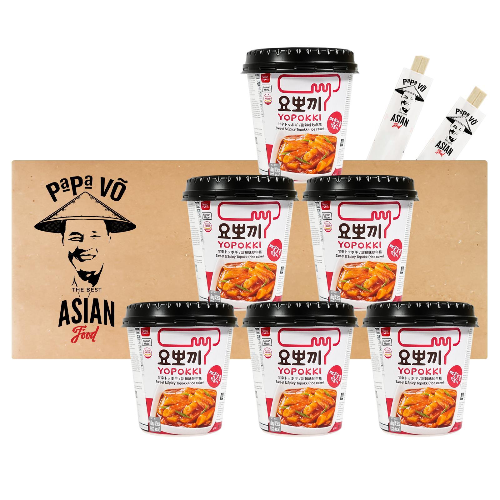 Yopokki Reiskuchen süß & würzig 6x140g Rice Cake Topokki Tteokbokki