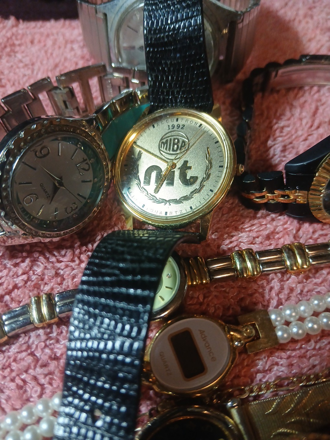 Accutron Bulova 17.5mm 18mm Black Lizard Watch Strap Band & Gold Tone Buckle NOS