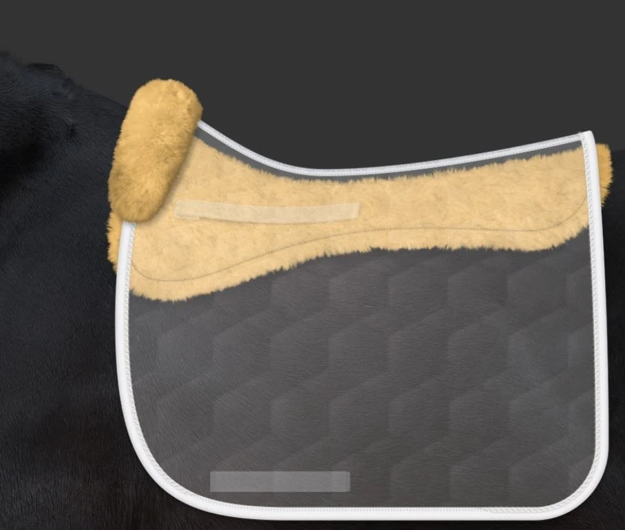 Mattes Schabracke Dressur DR Gr. L Steppstoff Glanz weiß - Bild 2 von 3