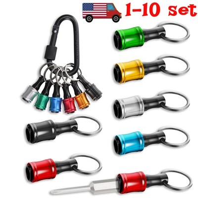 1/4'' Hex Shank Quick Release Keychain Screwdriver Drill Bit Holder Bit Set US