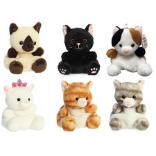 Aurora Plush Palm Pals - SET OF 6 CATS [Peebs, Silver, Meow Kitty, Dusty +2]