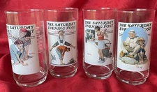 Arby’s Collectible Glass Norman Rockwell Saturday Evening Post Series Set of 4