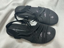 Skechers Memory Foam Sandals Size 6 Black Cri...