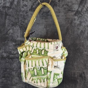 Ulster Weavers Large Garden Tool Bag Tote Green Cream Print Cotton England
