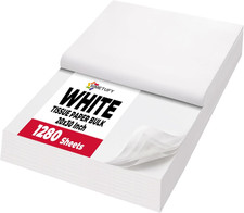 1,000-Sheets Bulk Premium Gift Wrap Tissue Paper White 20 X 30 For Crafts Gift