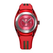 Gucci SYNC YA137303 Women's Quartz Watch Red Dial 35mm Red Strap