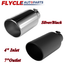 Exhaust Tip 4 Inlet 7outlet 15overall Stainless Steel Silverblack Tail Pipe Exhaust Tip 4 Inlet 7outlet 15overall Stainless Steel Silverblack Tail Pipe