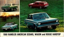 1968 Rambler American Rogue Wagon Sedan Dealer Promo Amc Car Vintage Postcard 1968 Rambler American Rogue Wagon Sedan Dealer Promo Amc Car Vintage Postcard