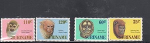 SURINAM #755-758 1987 MONKEYS MINT VF NH O.G 