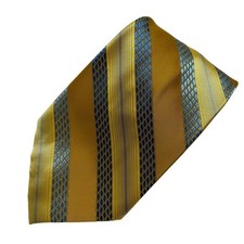 Vintage 1970s Wemlon by Wembley Brown Orange Striped Wide Necktie Polyester — listing 3