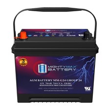 Mighty Max MM-G24 Group 24 12V 70Ah Replaces GMC 370 5.5 Liter 8 Cylinders 58-59