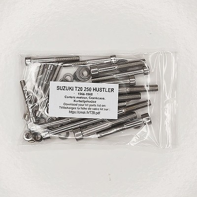 SUZUKI T20 X6 HUSTLER 250 1966-1968 Gehause Rostfrei Schraubensatz nr.2 