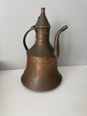 Vintage Kupfer Türkischer Wasserkocher Naher Osten Arabisch Dallah Gehämmert Kaffeekanne