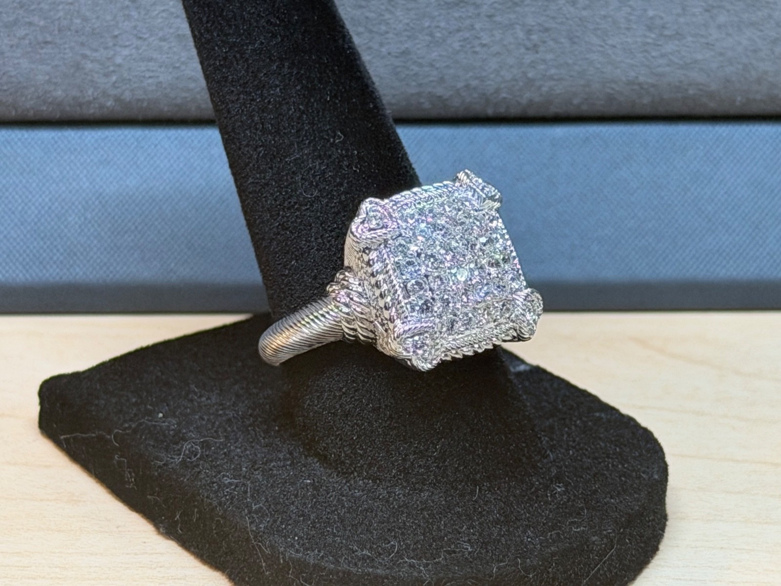 JUDITH RIPKA 925 Sterling Silver  CZ Pavé Olivia Heart Ring - Sz 7