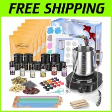 104-Piece Candle Making Set with Natural Wax and Rich Scents - Perfect Gift Box