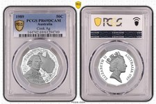 Australia 50 Cents 1989 Masterpieces in Silver Captain Cook PCGS PR69DCAM