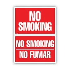 COSCO 098068 8" x 12" No Smoking/No Fumar Two-Sided Signs - Red New