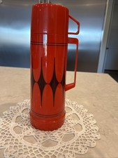 TERMO ALLADIN VINTAGE Negro y Rojo Estilo Brasilia Atomic Vanguard 10” Pinta