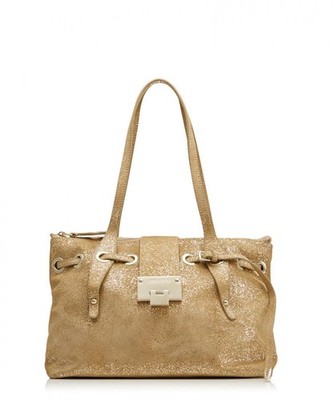 Jimmy Choo Handtasche Camel und Gold Leder Beuteltasche Bag UVP899 