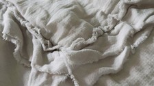 RESTORATION HARDWARE TATTERED RUFFLED WASHED COTTON GAUZE DUVET TWIN ASH GRAY