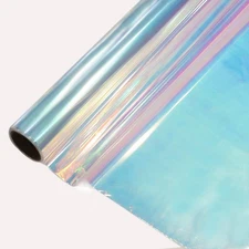 Iridescent Cellophane Wrap Roll - 34 In X 50 Ft, Rainbow Film for Gifts, Trea...