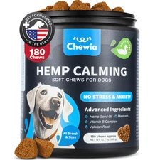 CHEWIA Hemp Stress and Anxiety Relief Calming Chews for Dogs 180 Chews