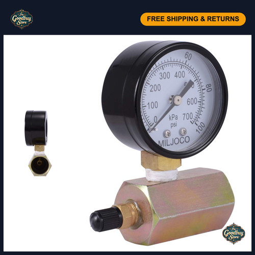 3/4" Pressure Test Kit, 100 PSI, Push-to-Connect Brass Plumbing Fitting, PEX/Cop