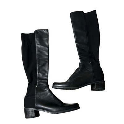 Stuart Weitzman Black Leather Knee High Boots Size 6.5
