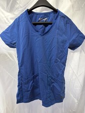Grey's Anatomy Signature Scrub Top Women's XS Blue V-Neck Spandex Stretch. H3