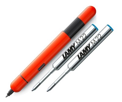 LAMY PICO Orange 288 Geschenk Set - inkl. 2x Ersatz Mine/Refill Blau B Breit