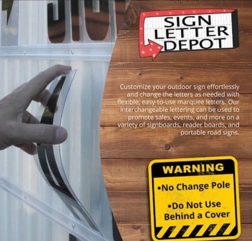 Changeable Outdoor Sign Letters 8” Portable Flex Letters 300 Count Helvetica ... - Picture 5 of 9