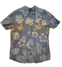 O'Neill Shirt Men's Hawaiian Blue Yellow Short Sleeve Size X Large