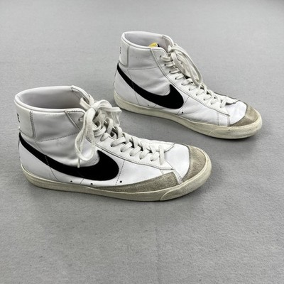 Nike Blazer Mid 77 Vintage Shoes Mens Size 13 White Black Leather Retro