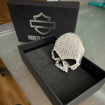 Harley-Davidson Crystal Skull Belt Buckle w/ Box, HDWBU10088