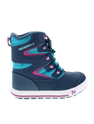 Merrell Kids Snow Bank 3.0 Waterproof Navy Teal Pink Insulated Snow Boot Size 10