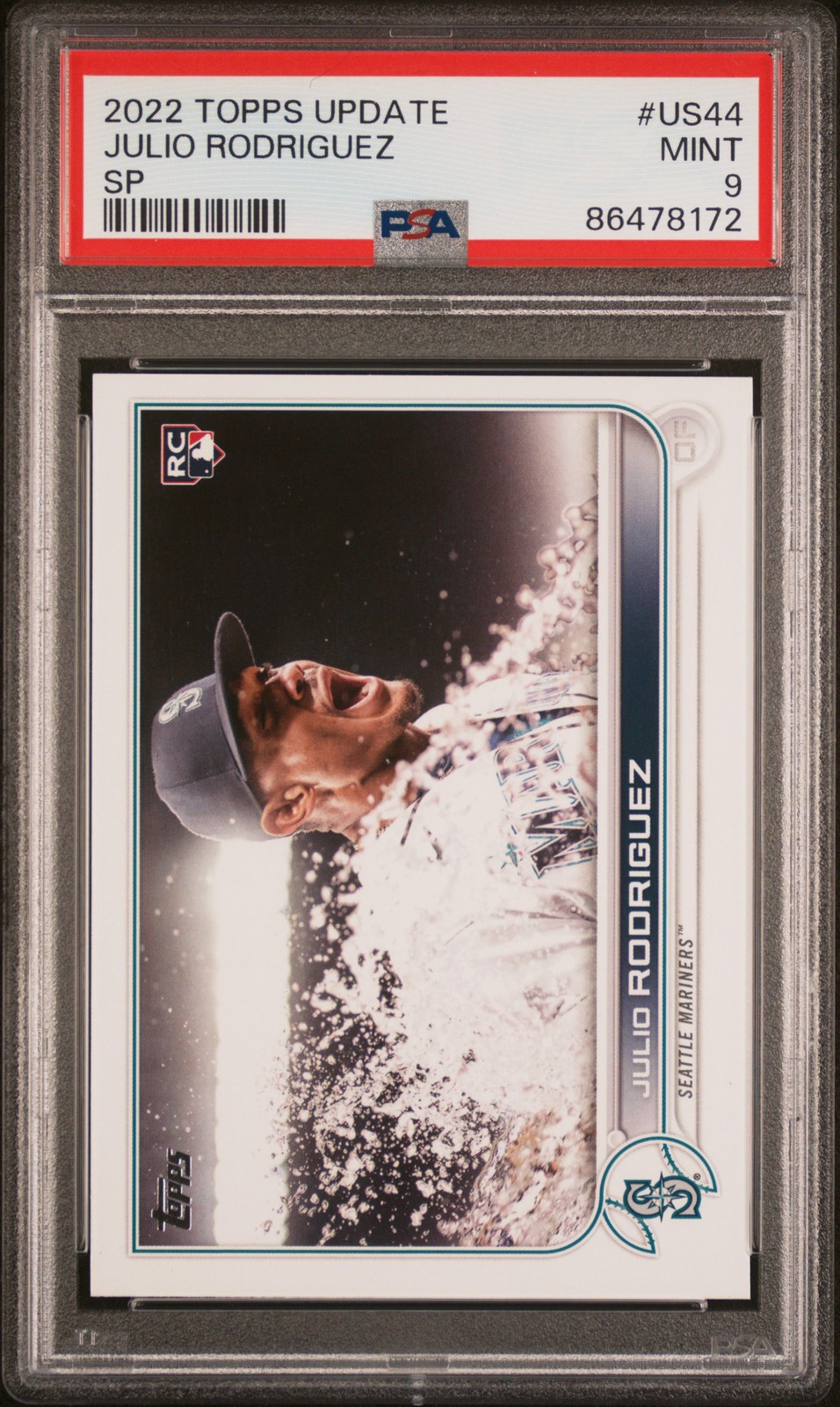 2022 Topps Update #US44 Julio Rodriguez Sp Variation RC Mariners PSA 9