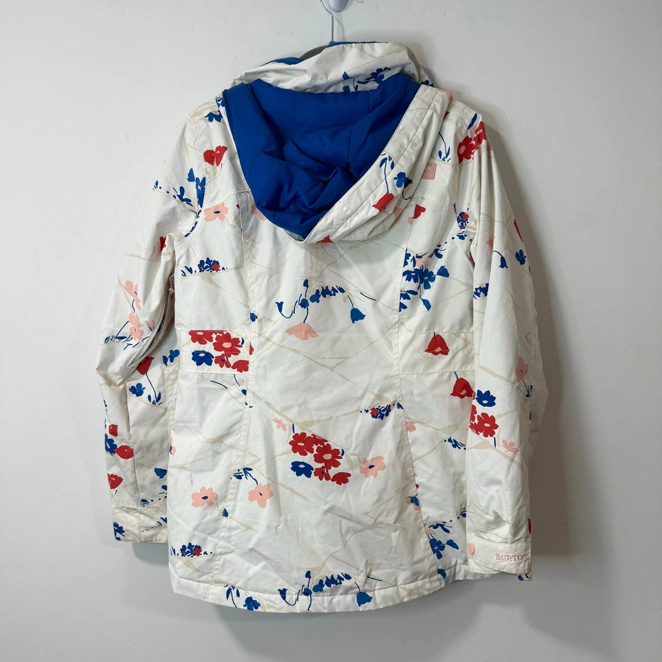 Burton Mujer Jet Set Chaqueta Abrigo Esquí Nieve Floral Blanco Rosa Rojo Mediano Foto 2 de 4