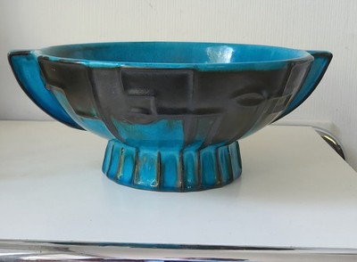 Schale Karlsruher Majolika Christian Heuser Jahr 1930 Art Deco