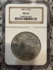 🔥 1881-S Morgan Dollar MS63 NGC Brown Label, Good Date, Encapsulated