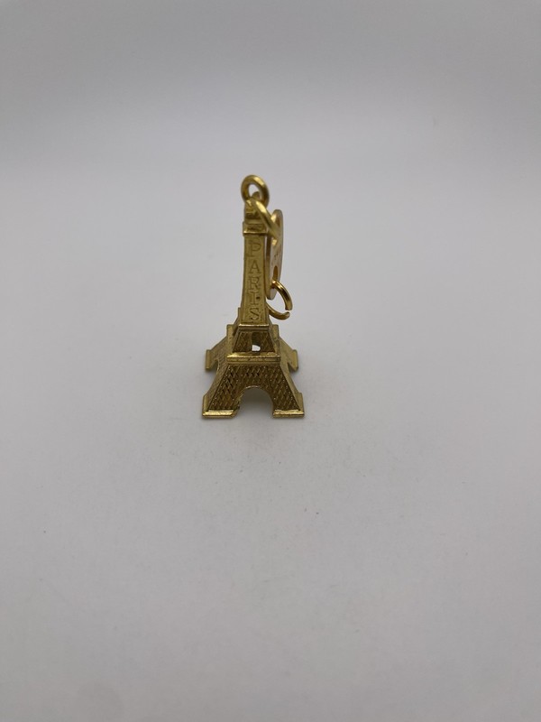 Classic Paris France Eiffel Tower Gold-Toned Souvenir Keychain