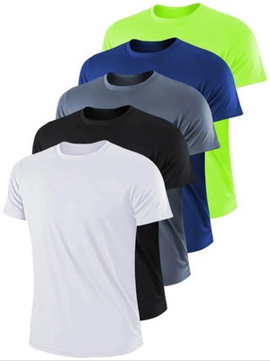 Fitness sportswear men's casual round neck T-shirt thin section quick-drying bre
