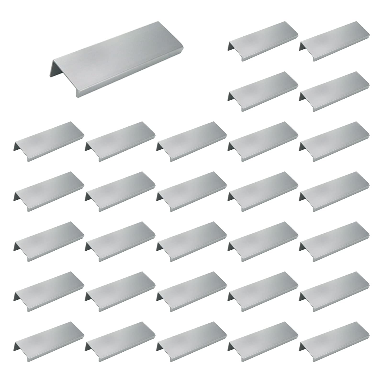 Edge Pull Handles for Cabinets, 3.94 Inch Aluminum Alloy Finger Tab Pulls, Co...