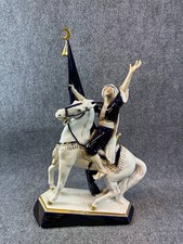 Vintage Royal Dux Bohemia Porcelain Figurine Arabian Rider Horse 19” Czech 2975