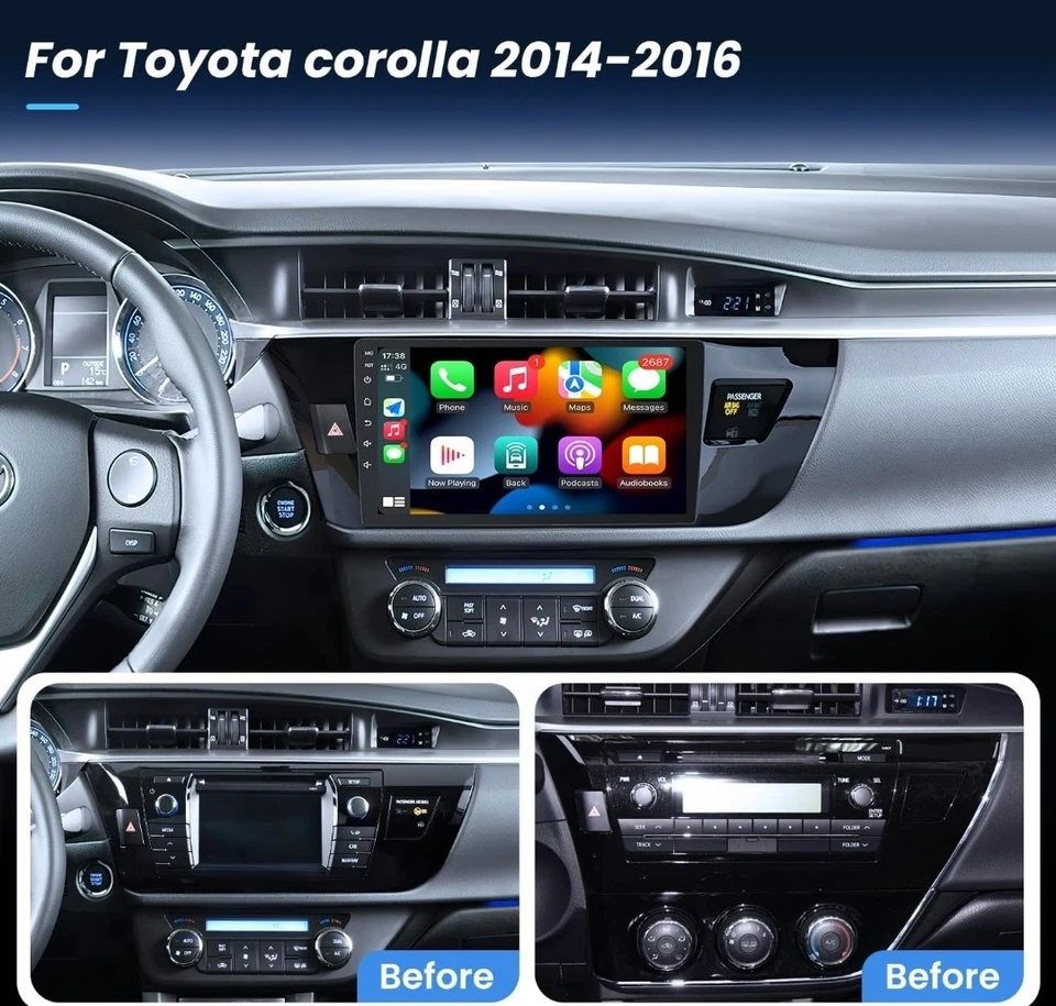 *VIVO* Radio estéreo para automóvil Toyota Corolla 2014, 2015, 2016 Android/Carplay GPS/BT Foto 2 de 4
