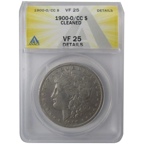 1900 O/CC Morgan Silver Dollar VF 25 Details ANACS $1 Coin SKU:I24433