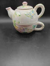 Mesa International Iridescent 3 Piece Stackable Teapot. "Tea For One". 