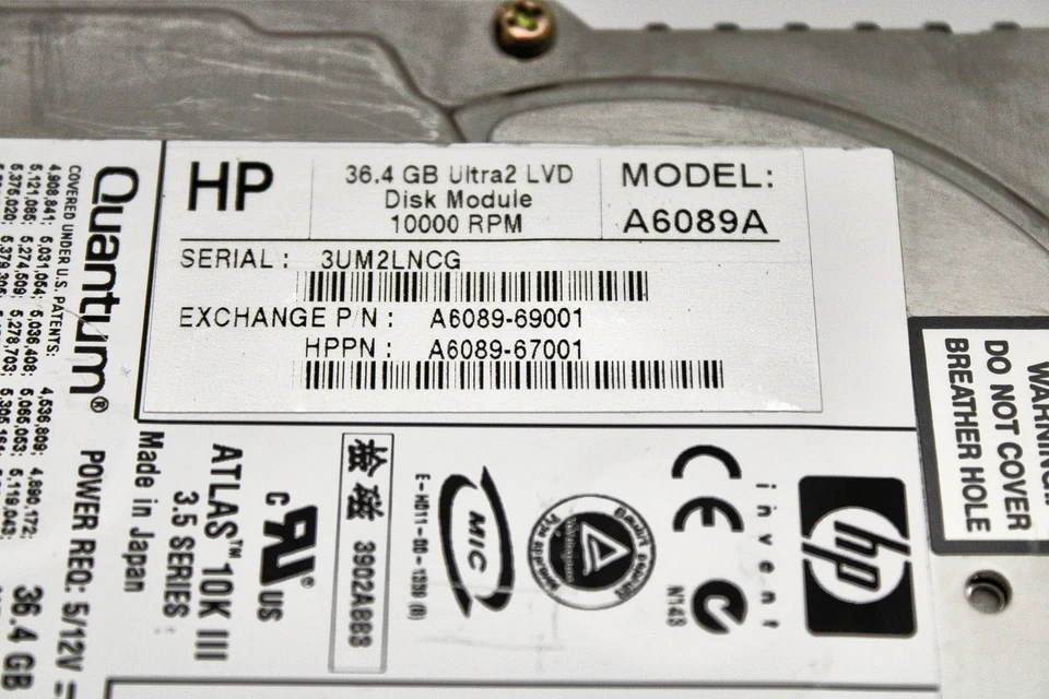 HP A6089A 36GB 10K LVD SCSI DRIVE (N4000/RP7400) - Image 3 of 4