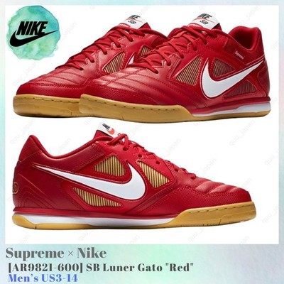 Supreme × Nike SB Luner Gato Red AR9821-600 Men's US3-14 NEW
