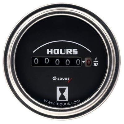 Equus 7000 Classic Series 2'' Chrome 0-10,000 Hourmeter Analog Gauge - E7210